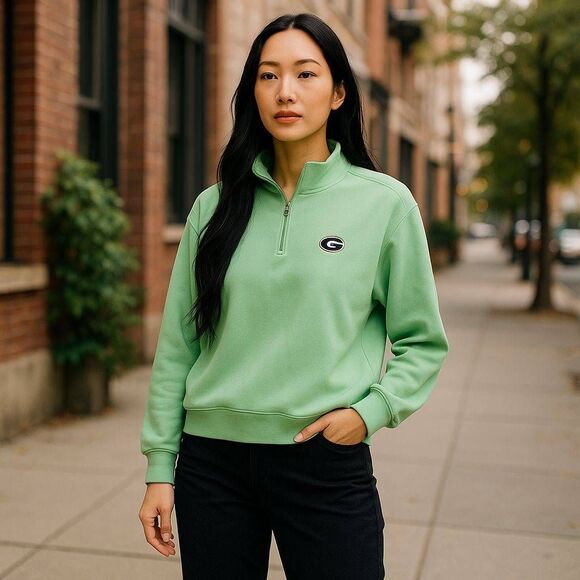 Greg Norman Green Packers Pullover Golf Top - Picture 2 of 10